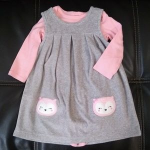 Fleece Owl jumper w/ matching bodysuit